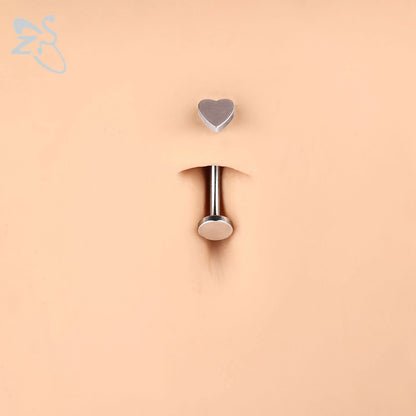 ZS 1 Piece Internal Thread Stainless Steel Belly Button Ring Floating Navel Piercings 14G Curved Umbilical Ring Jewelry 6MM-14MM Badiee Stylez