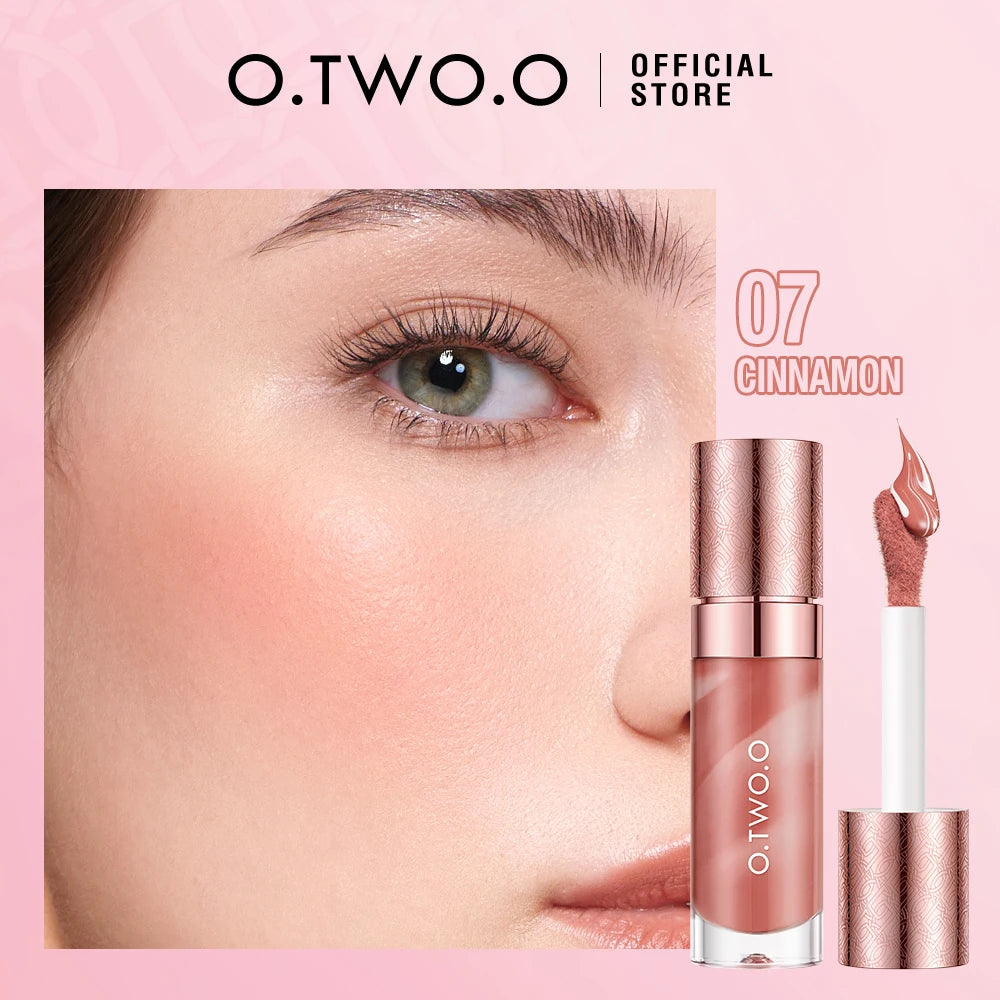 O.TWO.O Liquid Blush Face Blusher Moisturizing Long Lasting Natural Silky Weightless Matte High Pigment Matte Blush Face Makeup 07 Cinnamon CHINA