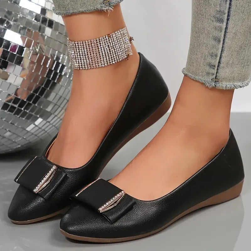 2024 Women Trend Flat New Casual Lightweight Office Dress Shoes Women Baotou Slip on Comfortable Elegant Loafers Shoes for Women black