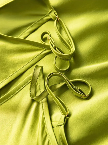 SuyaDream Woman Long Dress, 100%Real Silk, V Neck, Solid Spaghetti Strap Dresses, 2025 Elegant Chic Clothes Badiee Stylez