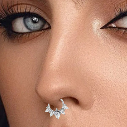 F136 Titanium Nose Ring for Men and Women 16G 8mm Hoop Septum Nose Piercing Jewelry Cartilage Earrings CZ Body Jewelry G23