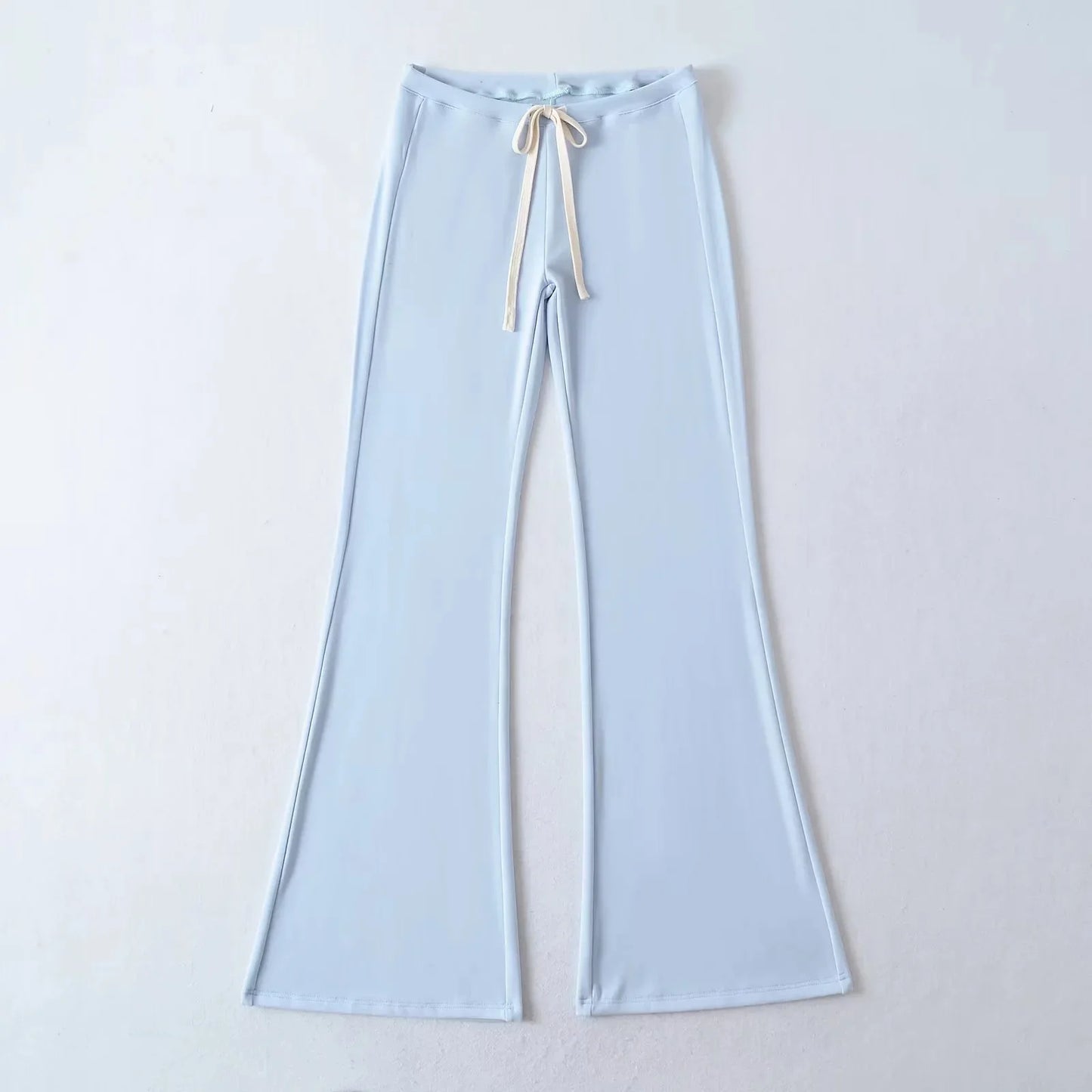 High waisted wide leg micro flared pants spring new style with a drooping feel, home stretch casual pants pantalones mujer