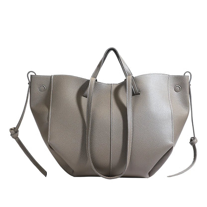 MOODS Branded Underarm Shoulder Bags For Women 2024 Latest Luxury Designer Handbags Soft PU Leather Large Capacity Shopping Tote GRAY 49x22x30cm