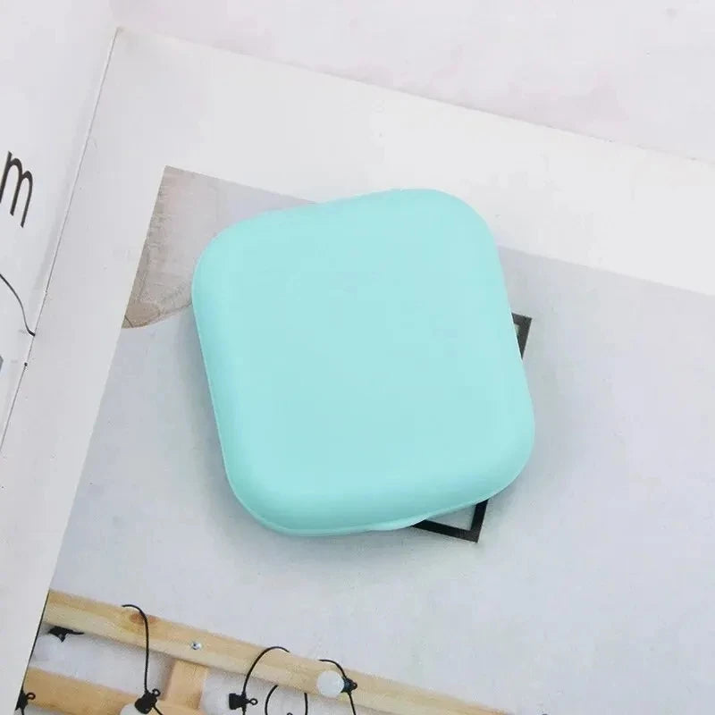1pcs Mini Square Contact Lens Case with Mirror for Women Colorful Lens Box Eye Container Lovely Travel Kits Badiee Stylez