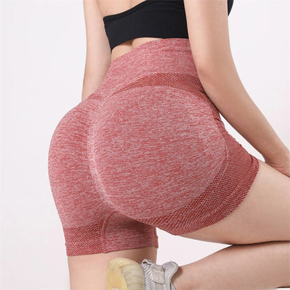 Women Yoga Shorts High Waist Workout Shorts Fitness Yoga Lift Butt Fitness Ladies Yoga Gym Running Short Pants Sportswear Red