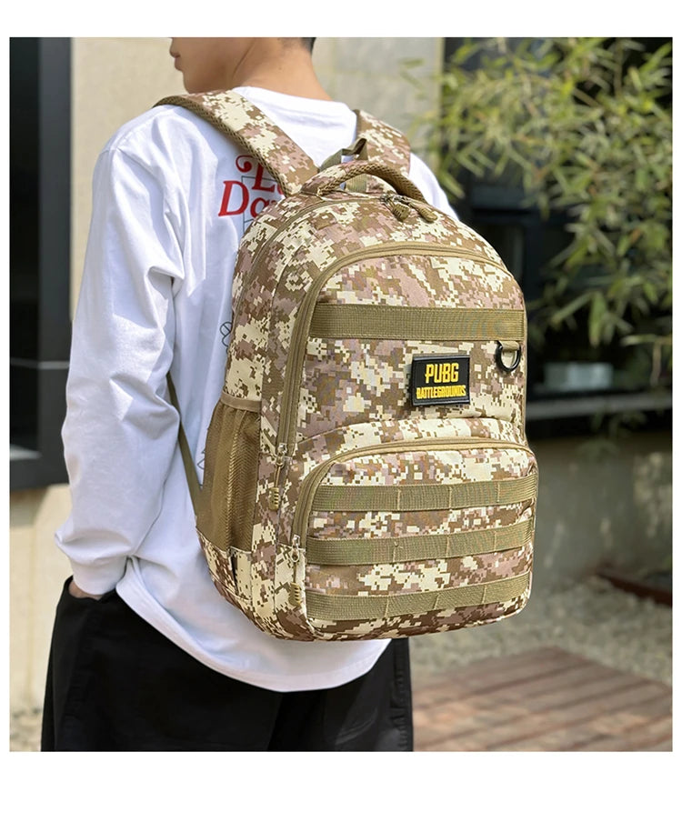 Camouflage Tactical Backpack for Men Large Capacity Outdoor PUBG Style Waterproof Travel School Bag Multifunctional for Daily Us