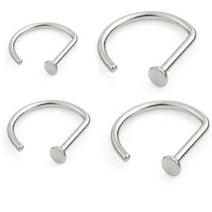 ASTM F136 Titanium PIERC D Shape Nose Ring Nostril Piercing Hoop Septum Rings Bar Pin Nose Lip Studs Body Jewelry Wholesale Badiee Stylez