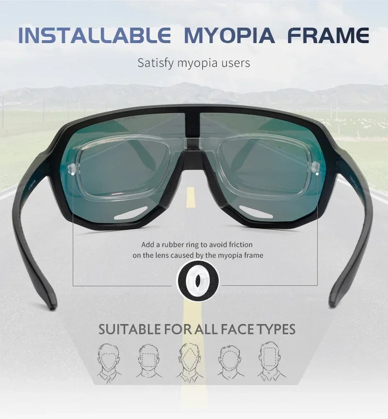 Kapvoe Sports UV400 Glasses New Polarized Cycling Sunglasses for Man MTB Running Outdoor Hiking Glasses Eyewear Bicycle Goggles