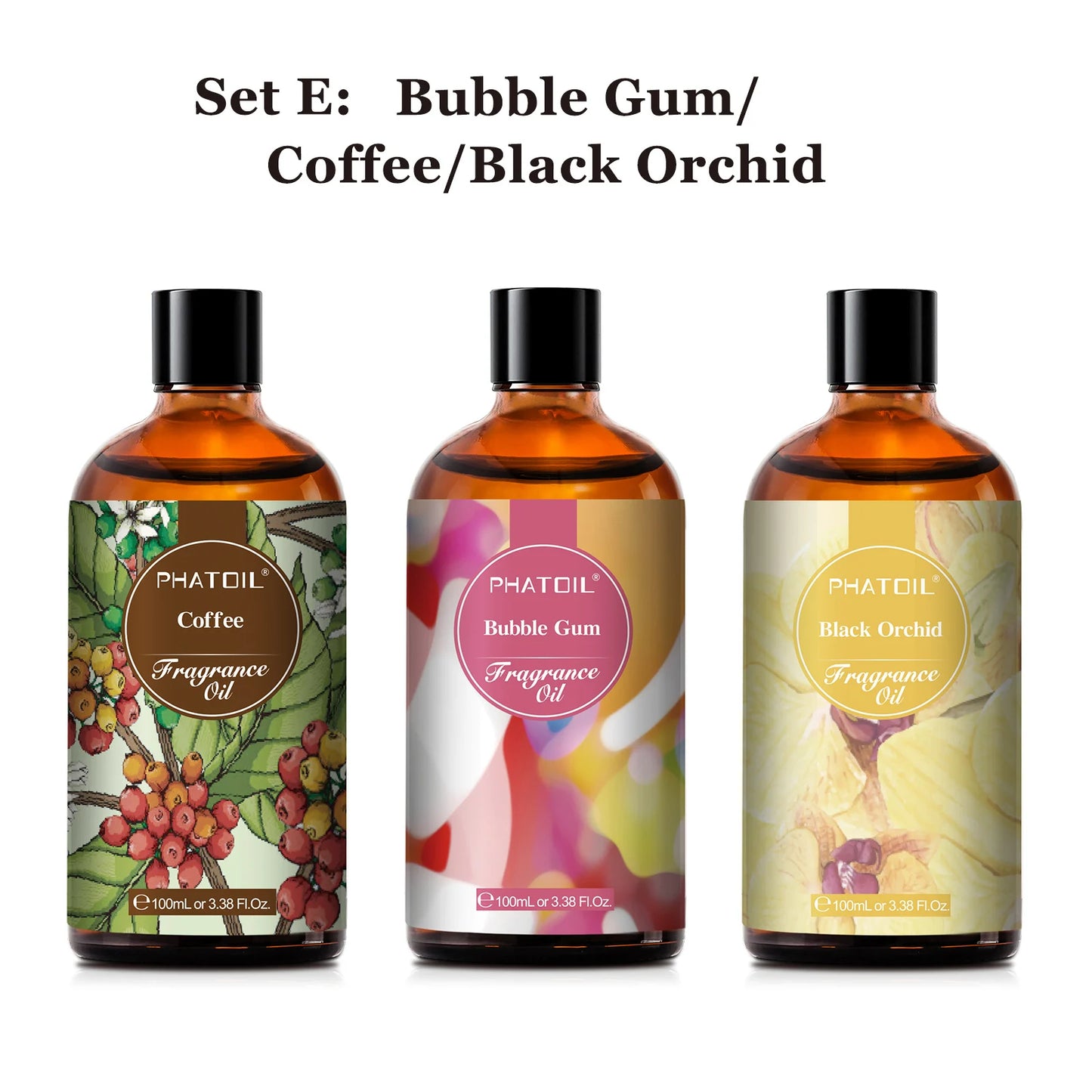 PHATOIL 100ml Fragrance Oil Coconut & Vanilla Bubble Gum Sea Breeze White Musk Aroma Fragrance Oils For Candles Soap Making - Badiee Stylez