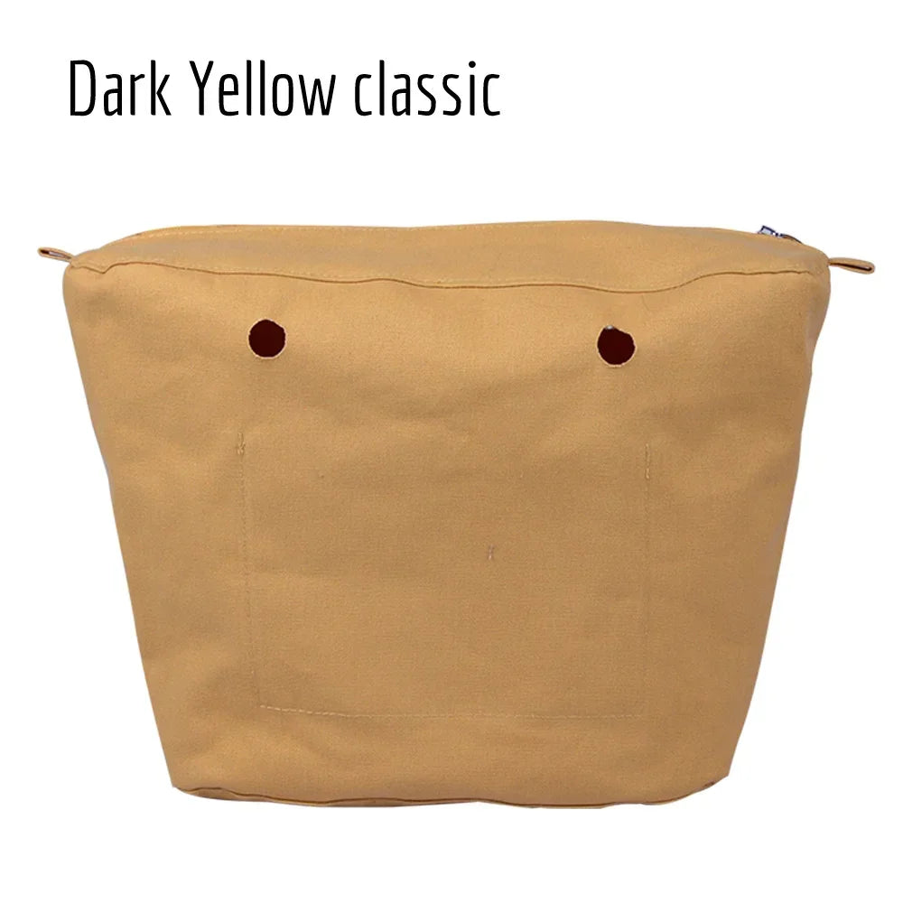 TANQU New Waterproof Inner Bag Organizer Insert Zipper Pocket for Classic Mini Obag Canvas Material for O Bag dark yellow classic CHINA