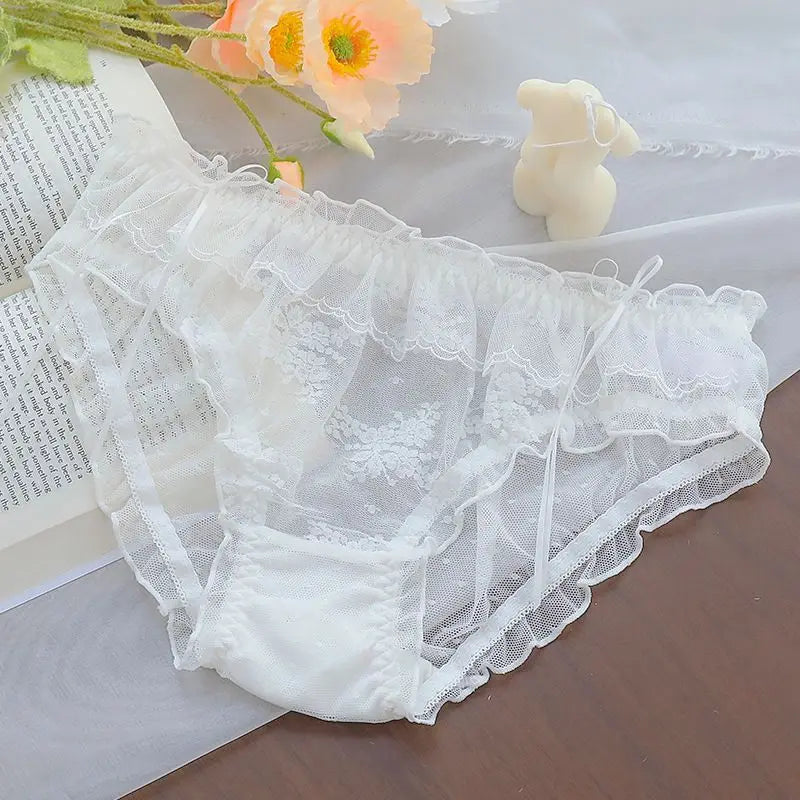 Japanese-Style Soft Girl Thin Transparent Pink Lolita Lolita Loli Lace Cute Sexy Underwear Fat style 13 1pc