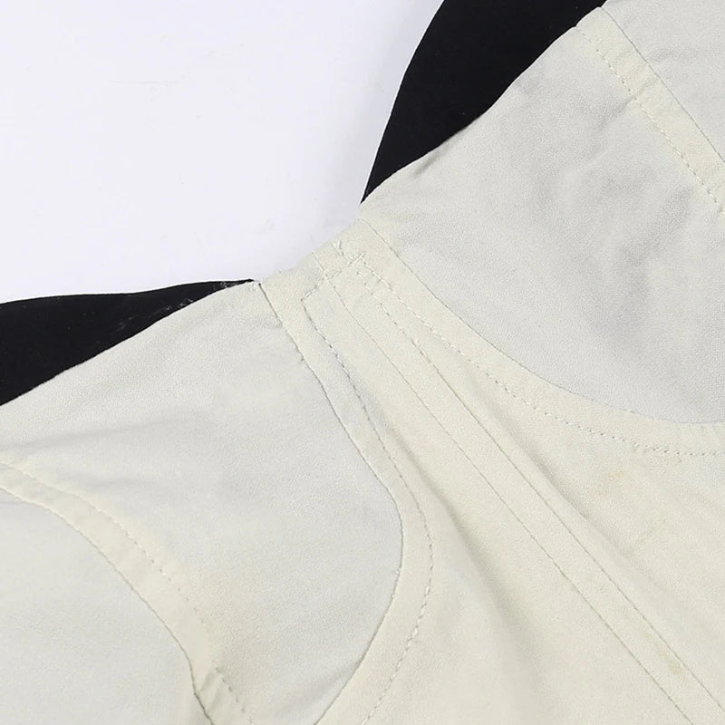Xingqing y2k Tops Women Summer Clothes Contrast Color Spaghetti Strap Sleeveless Asymmetrical Hem Corset Tanks Party Clubwear