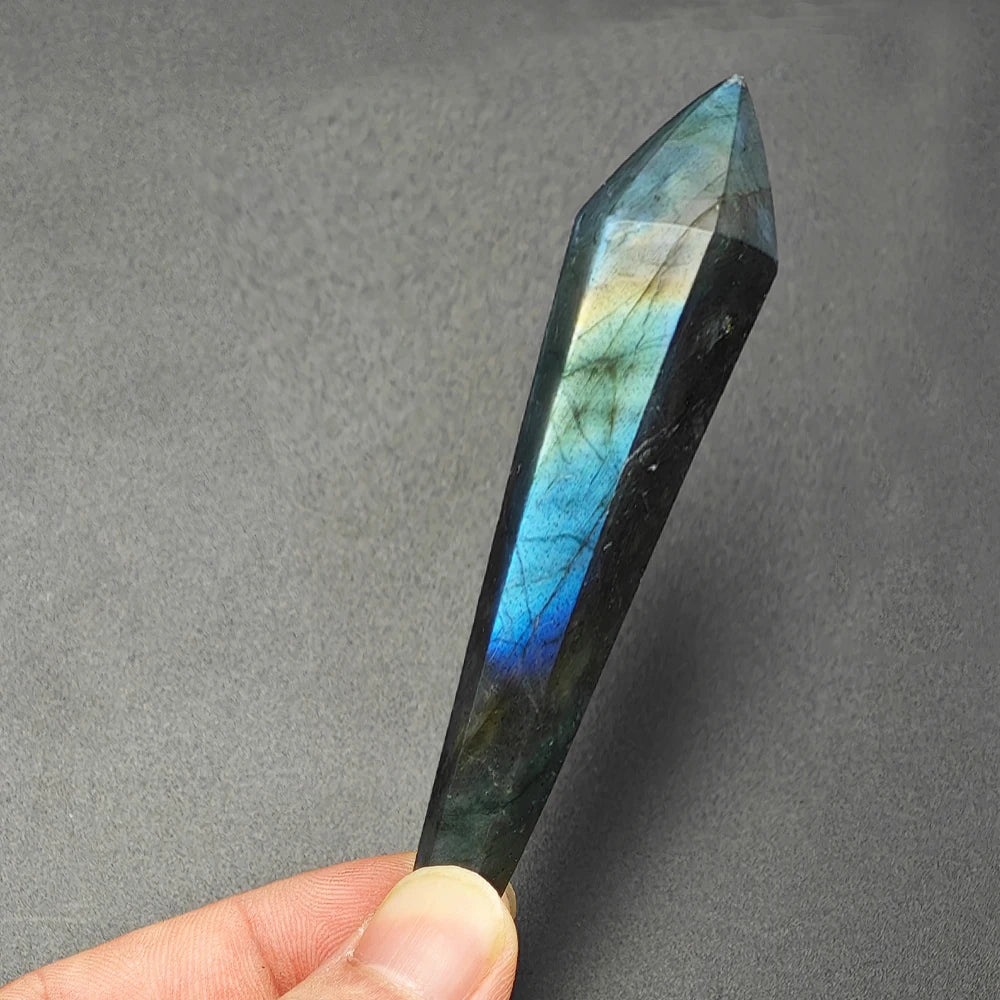 Natural Red Glue Flower Wand White Crystal Tower Home Decoration Rock Quartz Wand Single Point Polished Obelisk Healing Gift Labradorite hieght 5-7cm 1pc