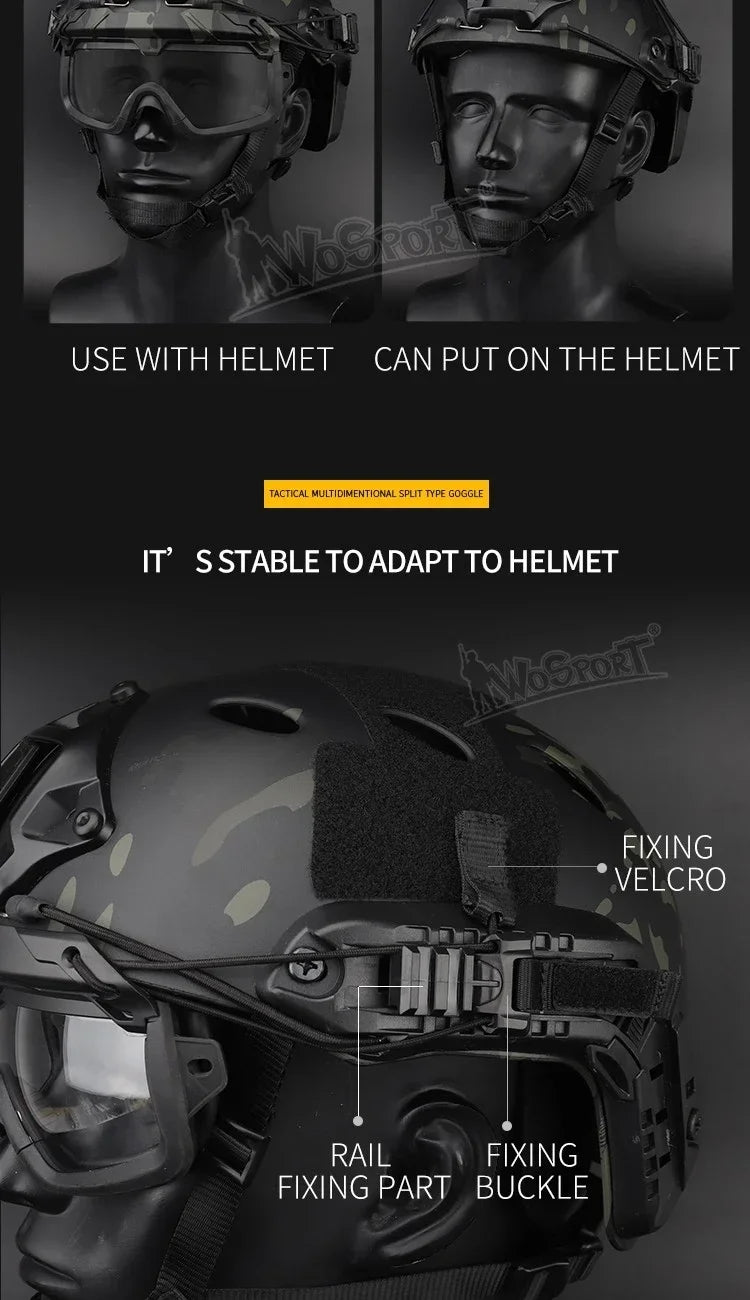 Sports Sunglasses for Men Women 2 Modes Airsoft Goggles Riding Eye Protection for Hiking Paintball Hunting Gear