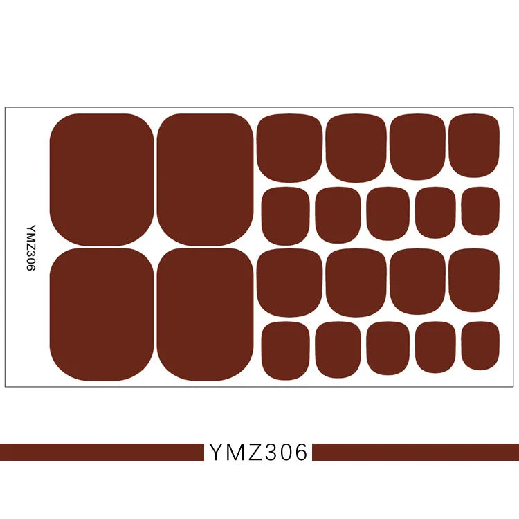 Toe Nail Sticker Wraps Adhesive Decals Toenail Polish Strips DIY Foot Decals Manicure Women Solid Color Full Cover Foot Stickers 10