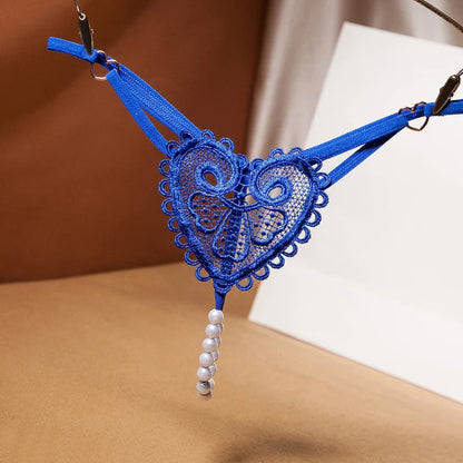 Sexy Pearl Massage G-Strings Women Love Embellished Thong Thin Strap Panties T Pants Low Waist Beaded Briefs