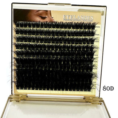 1boxes196/280 Cluster Lashes 5D Fluffy Thick Eyelash Extension D Volume Mixed 8-20MM Tray Faux Mink Lashes Lash Extension Makeup CS80D D 0.07mm|MIX|United States