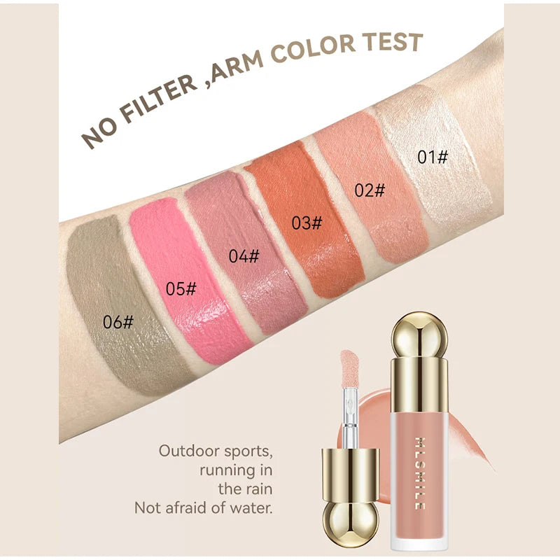 New Liquid Cheek Blush Facial Nourishing Blusher Gel Cream Multi-purpose For Eyes Lips Makeup Blush Stick Cosmetics With Sponge