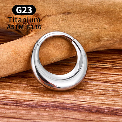 ASTM F136 Titanium 16G Moon Septum Hoop Ring Anodizing Hinged Segment Nose Clicker Tragus Helix Daith Earring Piercing Jewelry