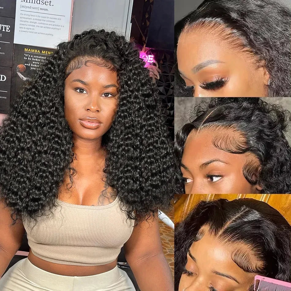 Jerry Curly Wigs 13x4 HD Lace Frontal Wig Glueless Remy Human Hair 4x4 Lace Closure Wig Human Hair Wigs Virgin Hair for Women Badiee Stylez