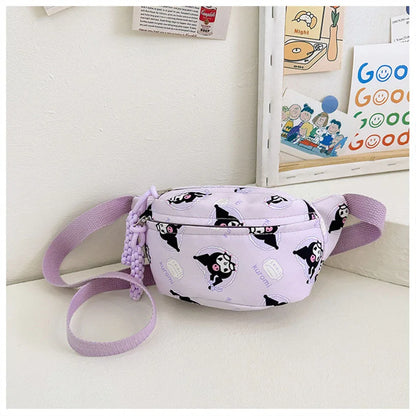 Sanrio Kuromi Chest Bag Cinnamoroll Crossbody Shoulder Bag Waist Storage Pouch My Melody Hello Kitty Coin Purse Kid Girl Gift 6