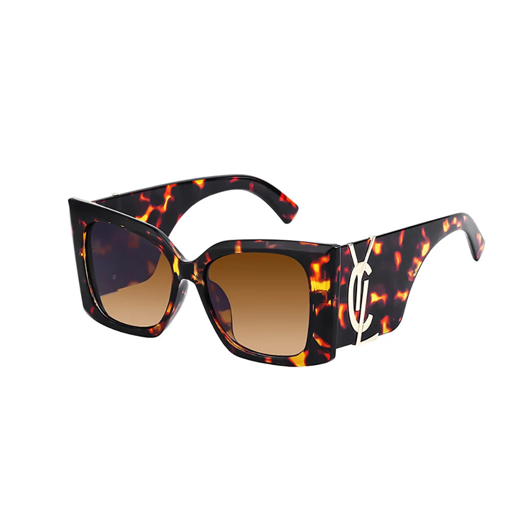 Classic Designer Cat Eye Sunglasses For Women Fashion Trendy Anti-reflective Sun Glasses Ladies Gradient Shades Oculos UV400 Leopard Brown Sunglasses