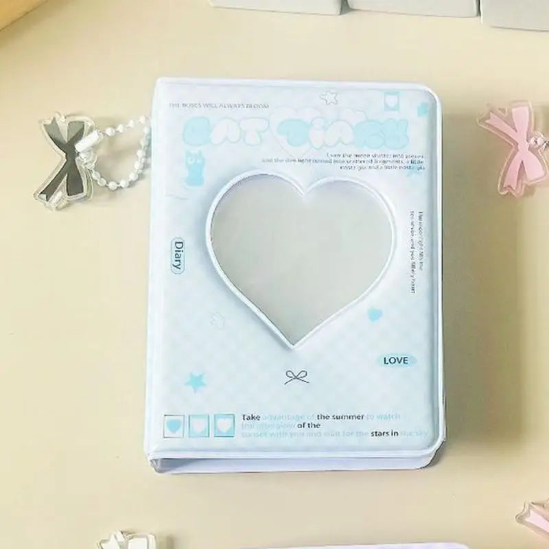Kpop Photocard Binder Heart Hollow Kpop Photocard Sleeves 40 Pockets Water Resistant Trendy Photo Binder For Business Cards Badiee Stylez