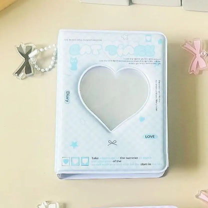 Kpop Photocard Binder Heart Hollow Kpop Photocard Sleeves 40 Pockets Water Resistant Trendy Photo Binder For Business Cards Badiee Stylez