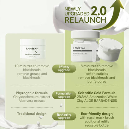 LANBENA Blackhead Remover Nose Mask Peeling Deep Cleansing Face Mask Oil Control Skin Care (60 Stickers)