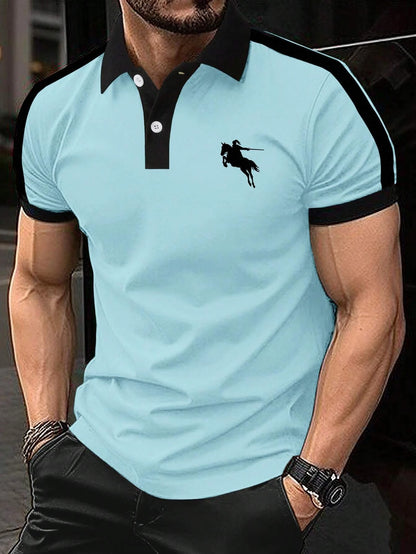 Men's Fashion Polo Shirt - Stylish Print, Lapel Button, Short Sleeve, Business Casual, Perfect for Golf and Everyday Wear