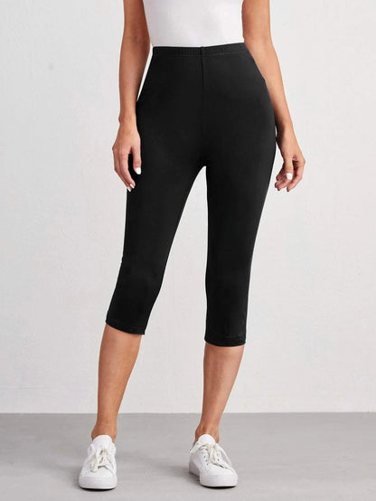 Ultra Soft Capri For S-XXXL Women Pants Fitness Sweatpants No Perspective Exercise Running Yoga Exercise Capri Tight Pants Black