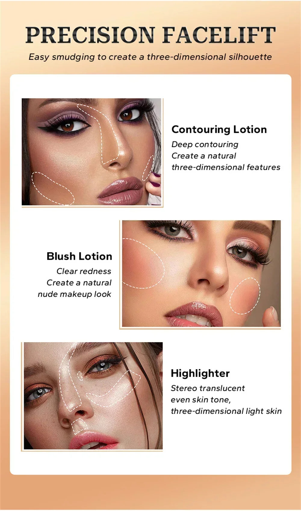 BEAUTY GLAZED 7 Colors Liquid Blush Stick Highlighter Multi Functional Make Up Pen Lip Cheek Waterproof Lasting Cosmetic