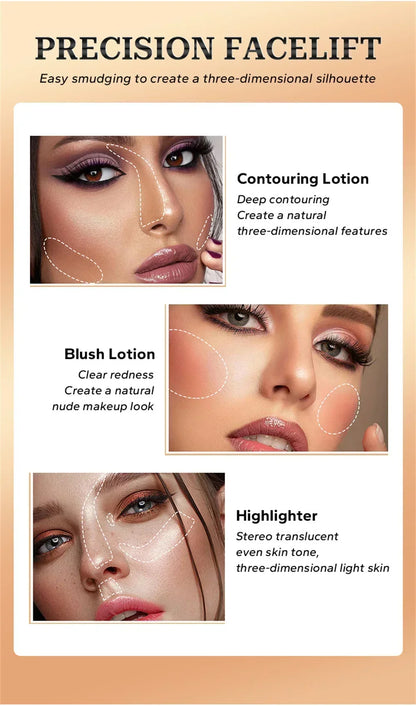 BEAUTY GLAZED 7 Colors Liquid Blush Stick Highlighter Multi Functional Make Up Pen Lip Cheek Waterproof Lasting Cosmetic