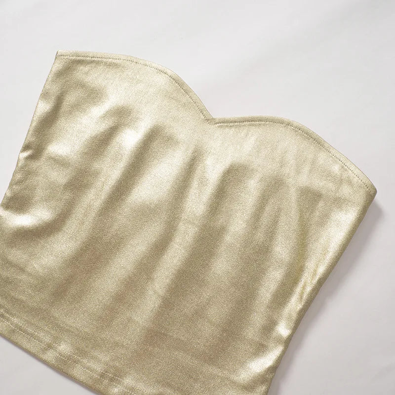 Strapless Backless Sexy Y2K Crop Top Corset Party Club Outfits for Women Tube Vest Autumn Winter Sleeveless Skinny Bustier Tops