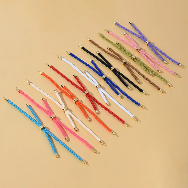 10Pcs Twisted Nylon Cords Bracelet Adjustable Extension Tail Chain Connector For DIY Handmade Jewelry Making Accessories Mix10pc