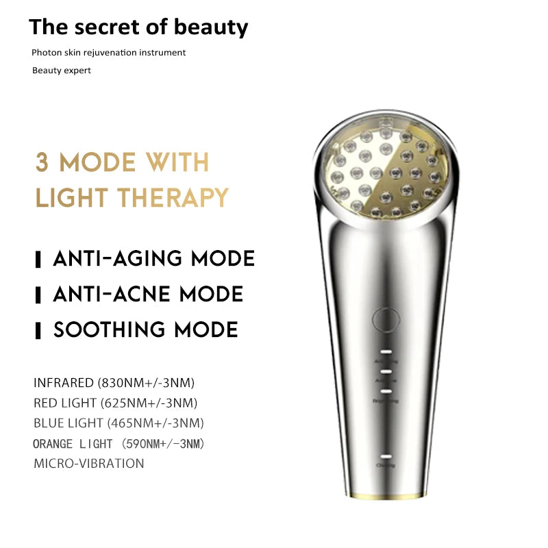 LED Photon Radio Frequency EMS Skin Rejuvenation Thin Face Firming Therapy Facial Skin Lifting Massage Beauty Instrument