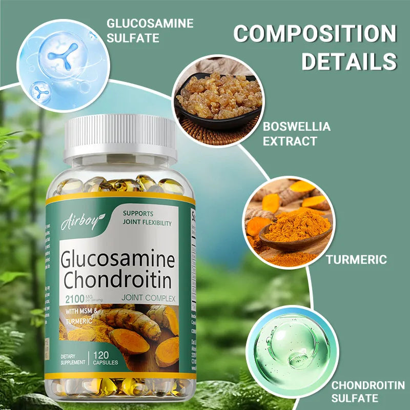 Glucosamine Chondroitin MSM - Joint Support Supplement for Men and Women, Triple Strength Vitamin - Relieve Joint Discomfort