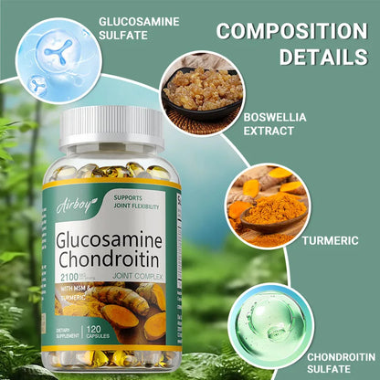 Glucosamine Chondroitin MSM - Joint Support Supplement for Men and Women, Triple Strength Vitamin - Relieve Joint Discomfort