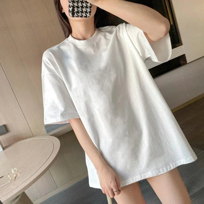 New Fun KPOP Cotton Print T-Shirt Fashion Women's Loose Plus Size Cool Summer Harajuku Casual Top KPOP Fan Women's T-Shirt Pure White