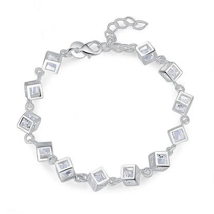 New High quality 925 Sterling Silver 4MM Women Men chain Male Twisted Rope Bracelets Fashion Silver Jewelry H241