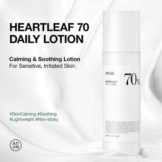 Anua Heartleaf 70 Lotion, Face Moisturizer with Hyaluronic Acid for Sensitive Skin, Lightweight, Korean Skin Care