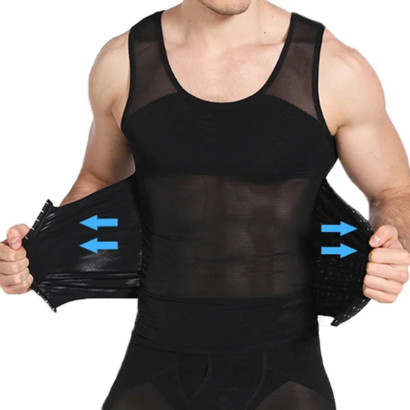Mens Body Shaper Compression Vest Abdomen Shapewear Tummy Slimming Sheath Gynecomastia Shapers Corset Waist Trainer Fajas Tops Badiee Stylez