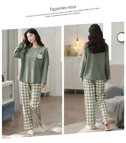 New Ladies Pajamas Loungewear Set Women's Spring and Autumn Style Long Sleeved Autumn Winter Loungewear Women's Plus Size Pajama
