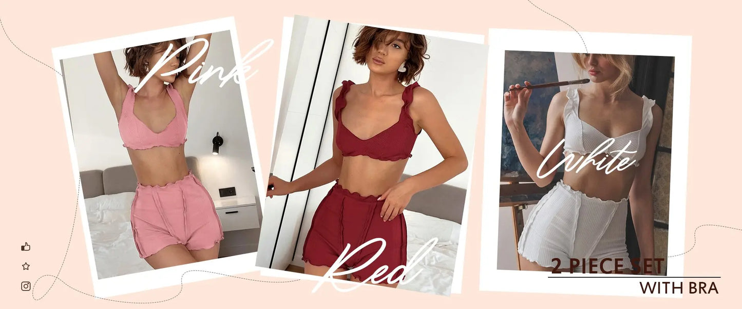 Hiloc Elegant Knit 3 Piece Sets Summer Casual Loose Sleepwear Street Chic Elastic Waist Pants Fashion Long Sleeve Shirts 2025