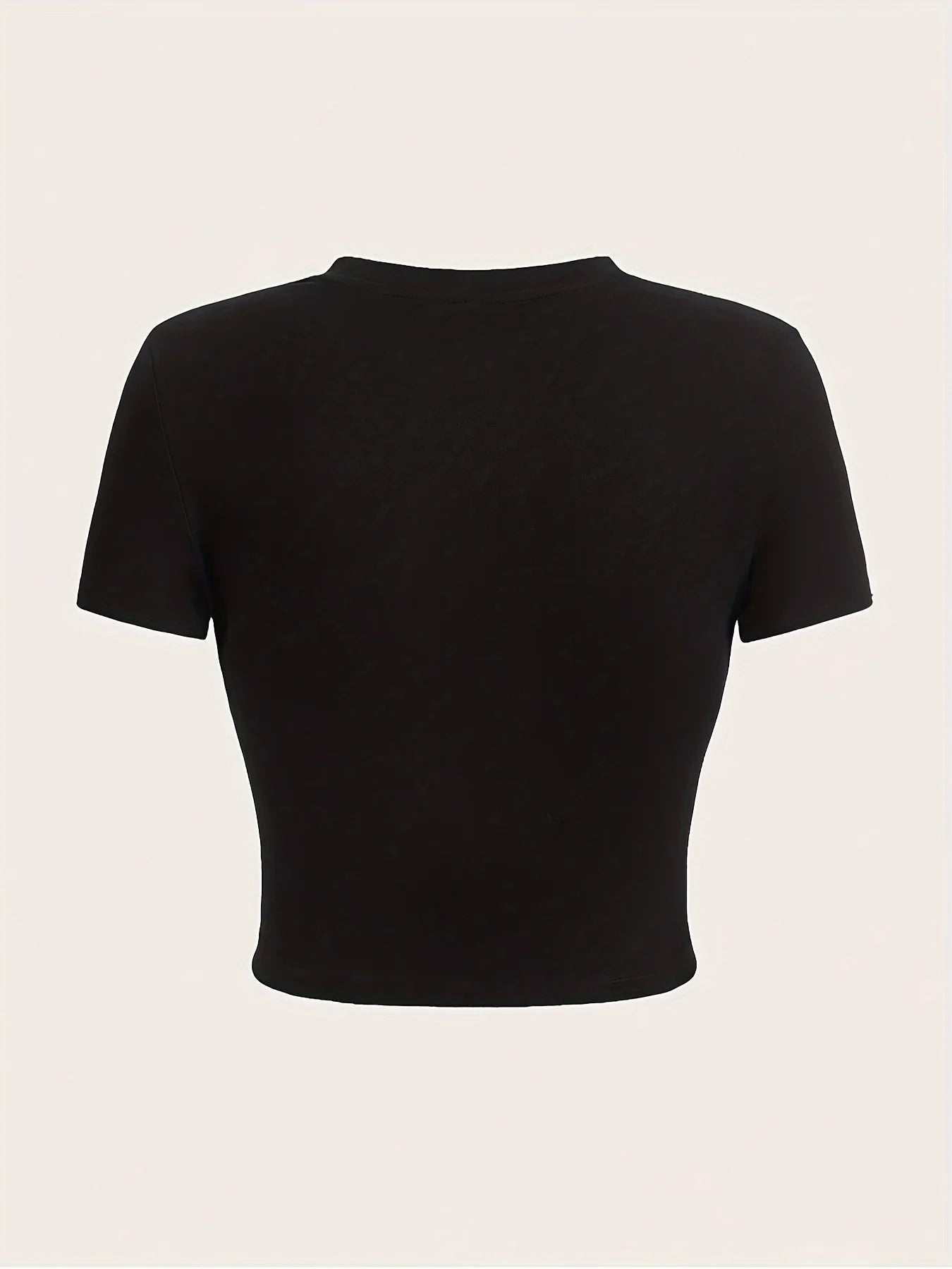 I Love My Boyfriend Print T-Shirt Casual Crew Neck Short Sleeve Crop Top for Summer Women's Clothing