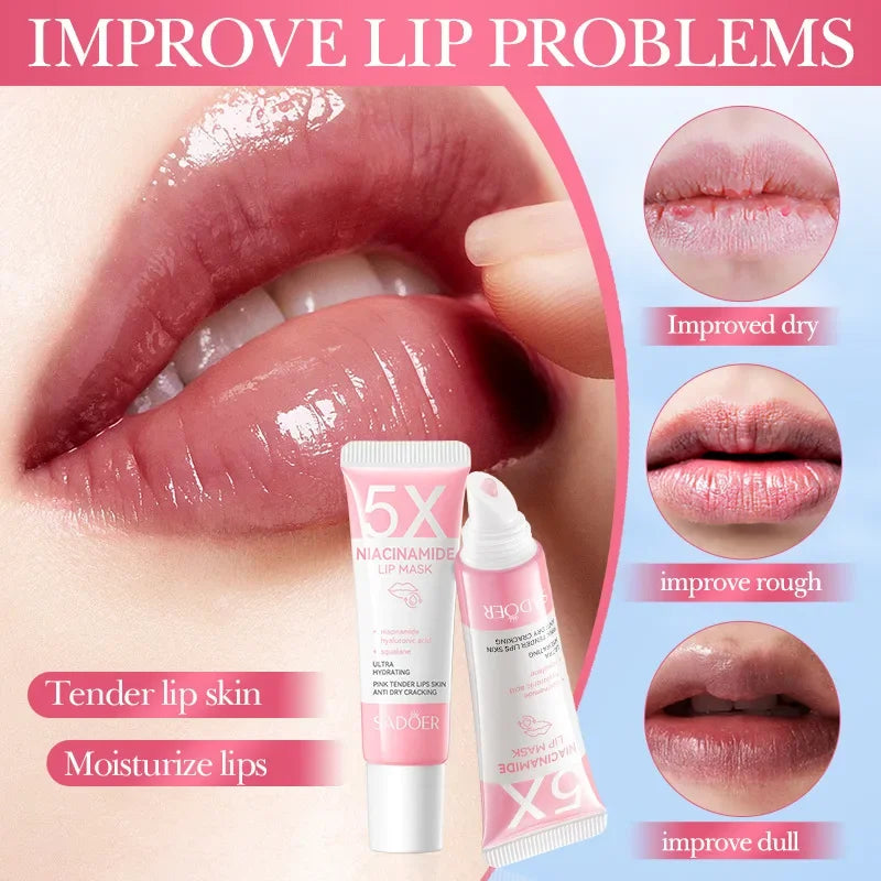 Exfoliating Lip Treatment Mask Gloss - Lightening Melanin Dark Lip Balm Remove Pink Moisturizing Reduce Lip Lines Improve Drynes