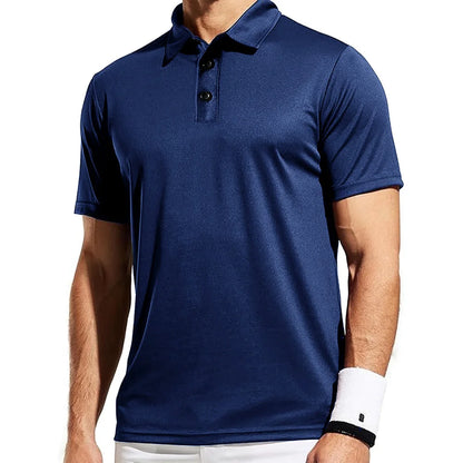 Men's Trendy Polo Shirt - Breathable Solid Color Casual Tee for Effortless Summer Style