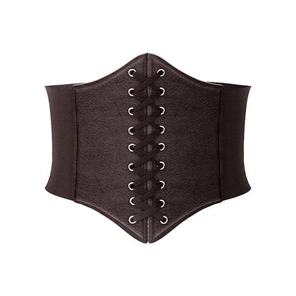 Fashion Women Corset Wide Belt Pu Leather Slimming Body Waistband Ladies Elastic High Waist Belt Gothic Dress Girdle Badiee Stylez