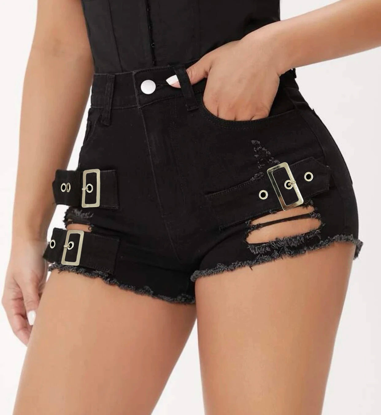 9047# new sexy low waist hole summer open hip hot pants super shorts Beachwear casual pants women jeans shorts