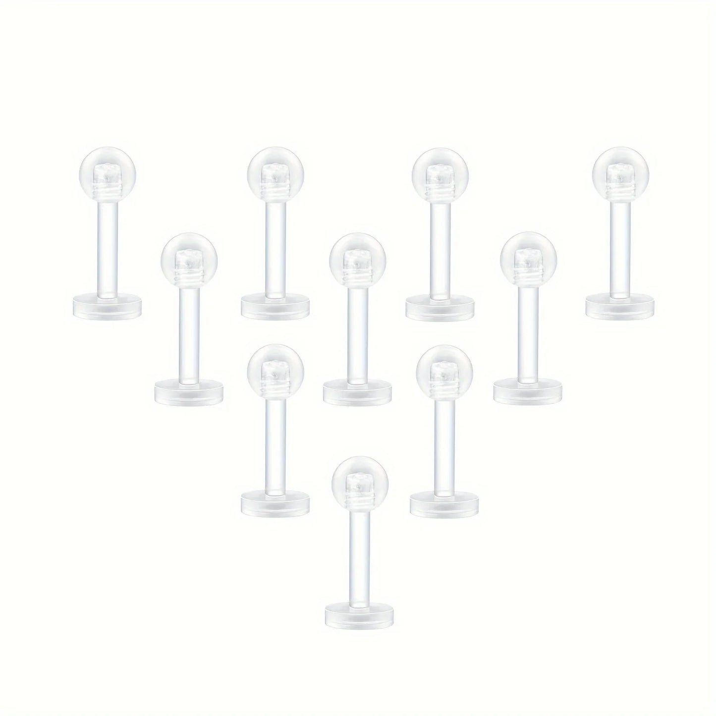 10~20pcs/Set Transparent Acrylic Bioflex Tragus Retainer Lip Studs Ear Helix Earring 6mm 8mm 10mm 12mm Body Piercing Jewelry Badiee Stylez